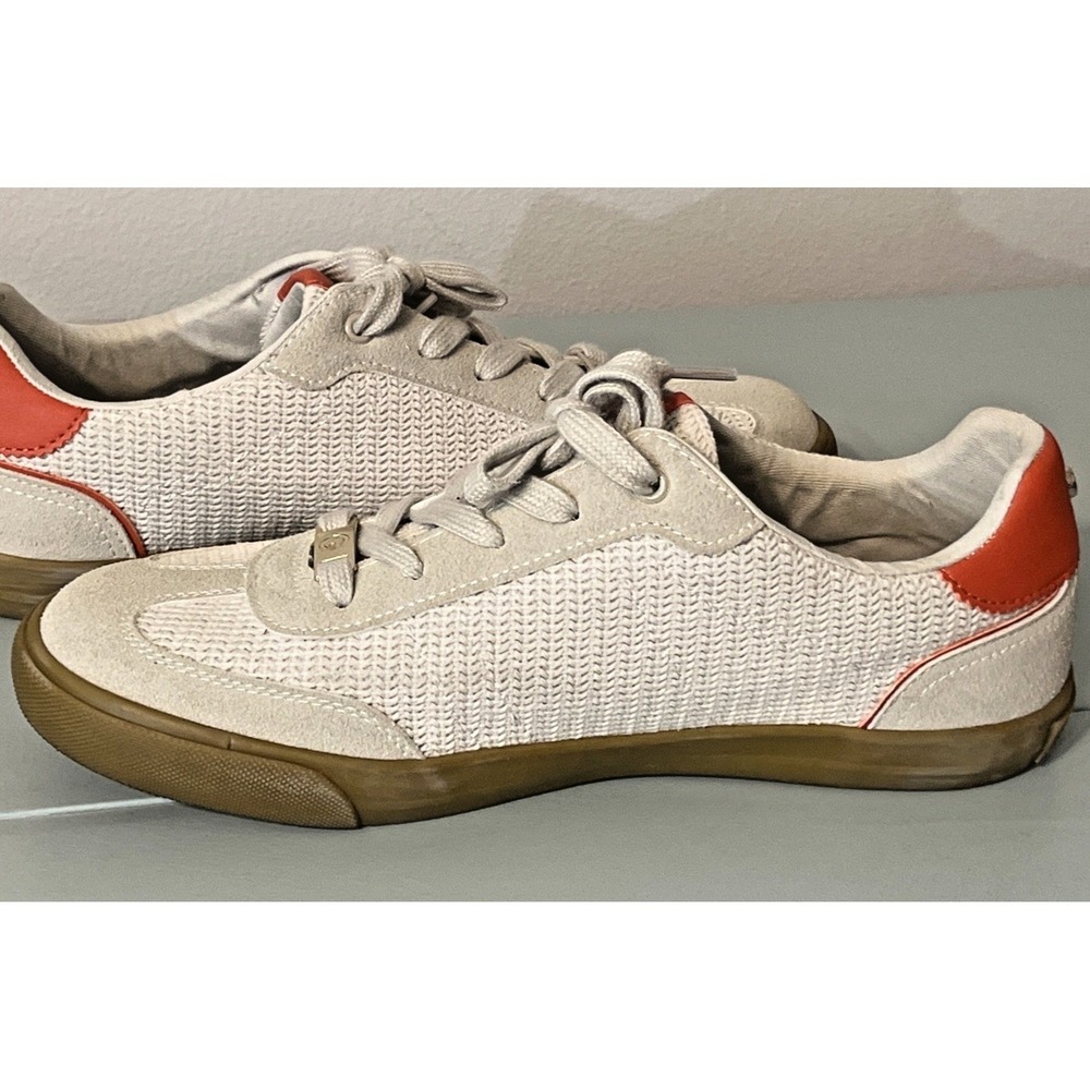 GBG Los Angeles Olimpia Sneakers Women's Size 9M Beige with Orange Accents - Picture 6 of 13